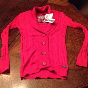 Red fitted sweater